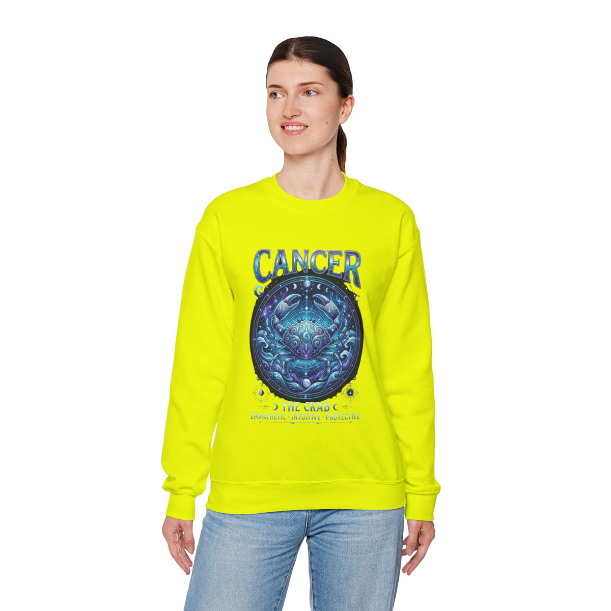 Cancer Zodiac Crab Sweatshirt | Astrological Sign, Moon Phases Design