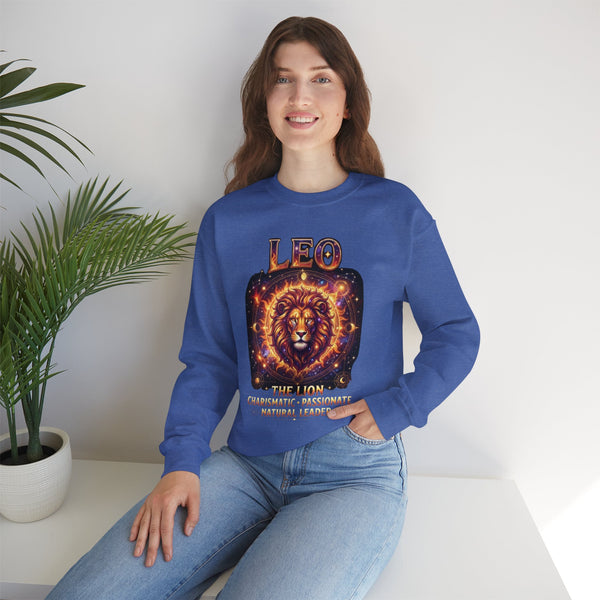 Leo Zodiac Lion Crewneck Sweatshirt | Astrology Constellation Graphic