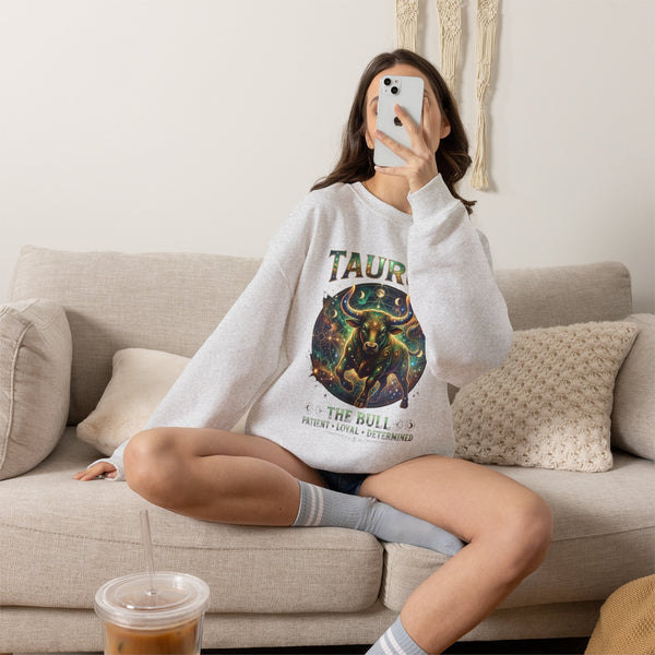 Taurus Zodiac Bull Crewneck Sweatshirt | Astrological Horoscope Shirt